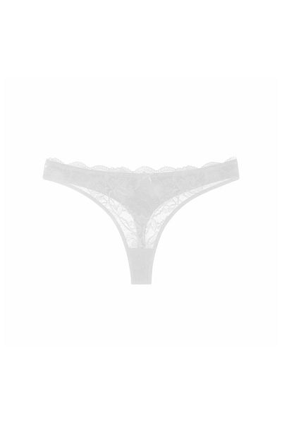 cappadocians Tanga de damă cu detaliu din dantelă de culoare albă dominantă 1 bucată.