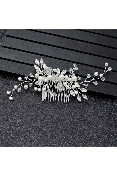 Choice عصابة رأس مصنوعة يدويًا من اللؤلؤ والكريستال باللون الفضي للسيدات مجوه...