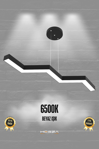 Hegza Lighting Sega ( Siyah Kasa, Beyaz Işık ) Ledli Modern Led Avize, Salon,...