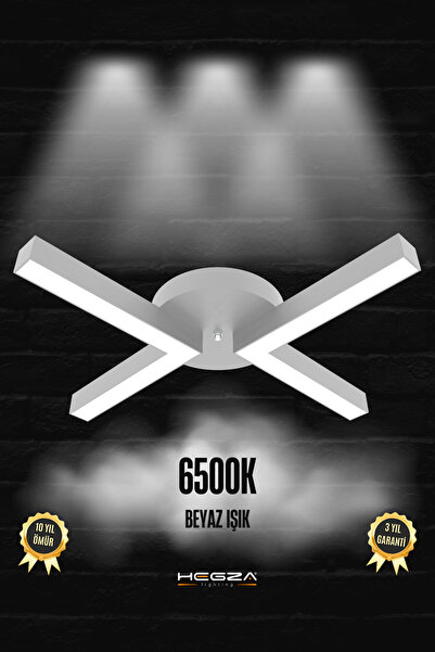 Hegza Lighting Contento ( Gri Kasa, Beyaz Işık ) Ledli Modern Plafonyer Led A...