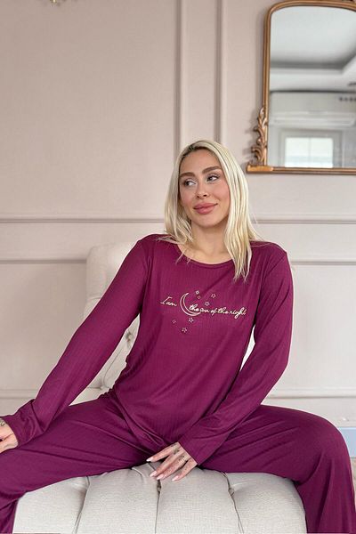Pijamaevi Plum Night Dublin Women's Long Sleeve Pajama Set