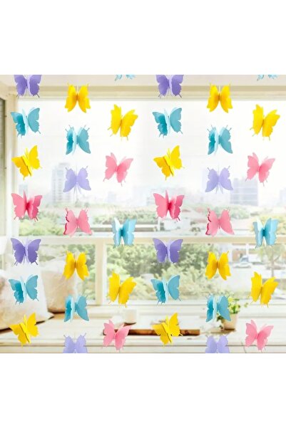 by belis design 4metre Kağıt Doğum Günü,KelebekFlama Banner Duvar,arka Plan F...