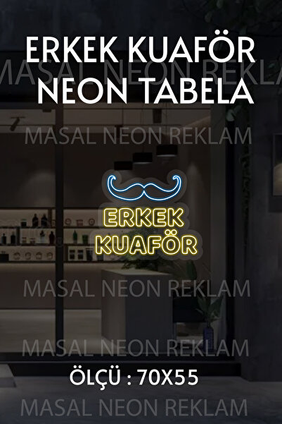 Masal Erkek kuaför neon tabela erkek berber neon tabela berber tabela