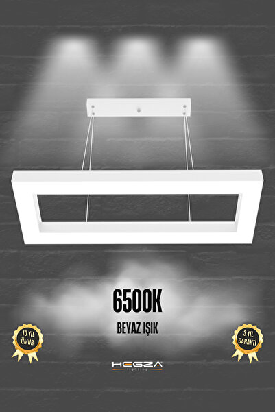 Hegza Lighting Mesıta ( Beyaz Kasa, Beyaz Işık ) Ledli Modern Led Avize, Salon, Mutfak, Oturma Yatak Odası, Sarkıt