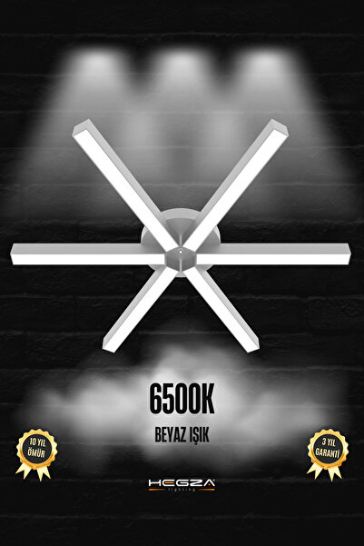 Hegza Lighting Borde ( Gri Kasa, Beyaz Işık ) Ledli Modern Plafonyer Led Aviz...