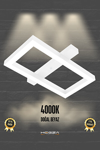 Hegza Lighting Piazza ( Beyaz Kasa, 4000k Işık Rengi ) Ledli Modern Plafonyer...