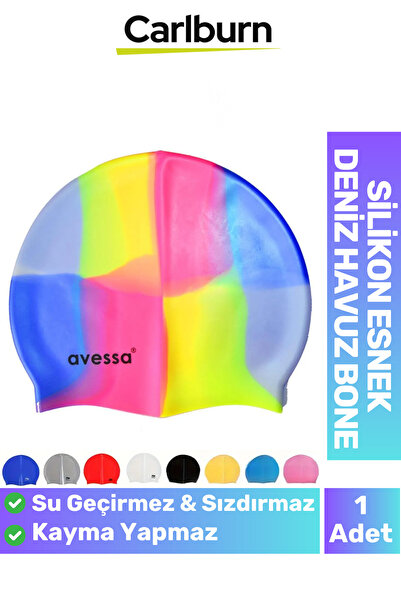 Carlburn Özel Üretim Kaymaz Su Geçirmez Sızdırmaz Silikon Yüzücü Elastik Yüzme Şapkası Havuz Deniz Bonesi