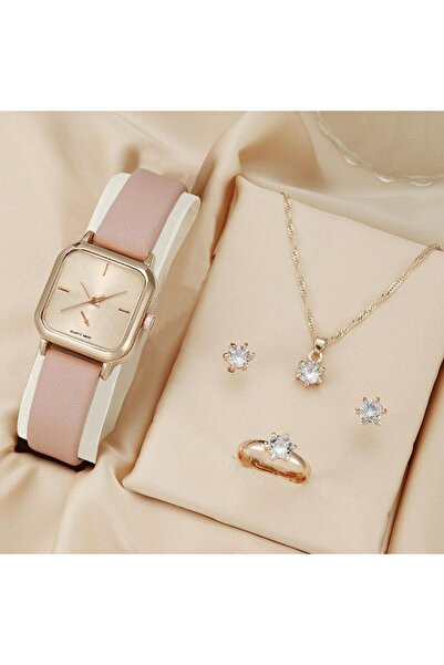 ZODİBA Kadın kol saati seti, yüzük, kolye, küpe, saat