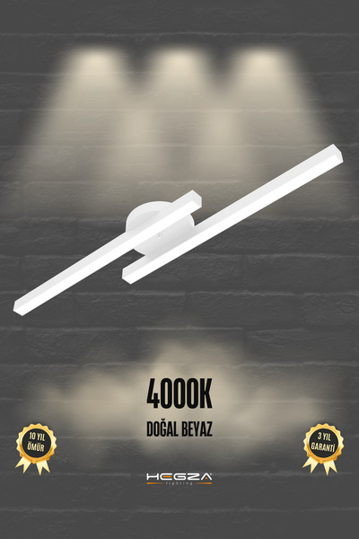 Hegza Lighting Marea ( Beyaz Kasa, Doğal Beyaz ) Ledli Modern Plafonyer Led A...