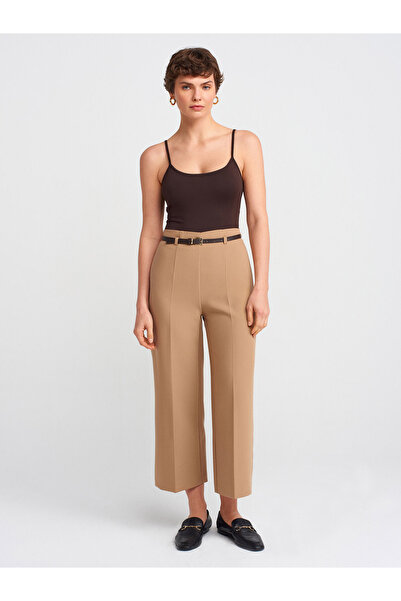 Dilvin 20901 Thin Strap Polyamide Top-Dark Brown