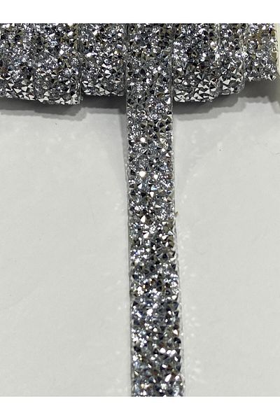 karantuhafiye Iron-On Rhinestone Strip / 1 Meter / H80 Silver