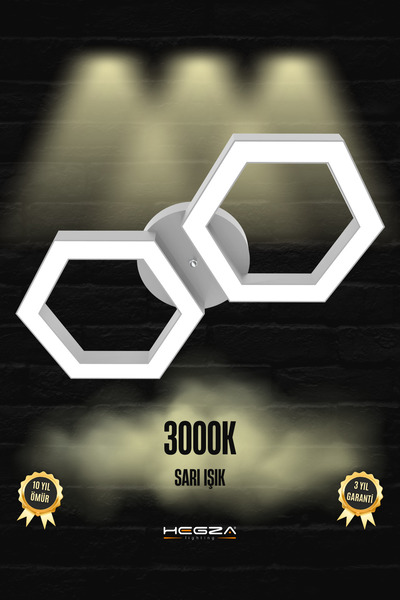 Hegza Lighting FARFALLA ( Gri Kasa, Sarı Işık ) Ledli Modern Plafonyer Led Av...