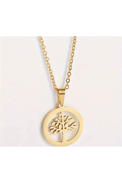 Home Trendlover Tree of Life Necklace Earrings Set, Stainless Steel Jewelry Set