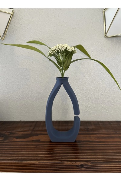 3D Brothers مزهرية بلاستيكية سوداء حديثة بإطار مفتوح مثالية لعرض سيقان مفردة ...