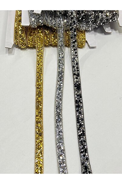 karantuhafiye H41 Χρυσή Αλυσίδα με Πέτρινη Λωρίδα - Επικολλητικές άκρες / 1 Μέτρο