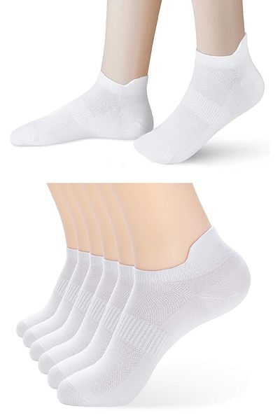 Ozzy Socks 6 ζευγάρια χωρίς λογότυπο Λευκά βαμβακερά μποτάκια τένις Unisex κάλτσες