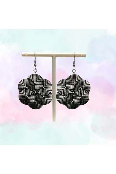 ES GRAFİK REKLAM Hexagonal Spiral Earrings
