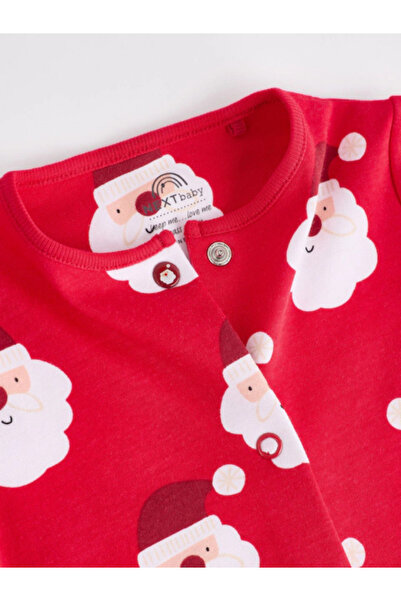 Next Baby Kırmızı Unisex Bebek Noel Baba %100 Pamuklu Uyku Tulumu