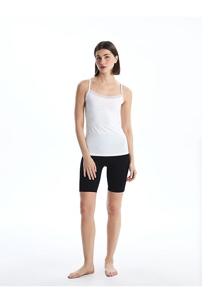 LC Waikiki Tricou pentru femei cu decolteu în U din noua sezon cu detaliu din dantelă - S50394Z8