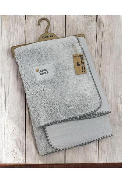Caramell Welsoft Double Sided Gold Stone Baby Pique Baby Blanket - 85X90 cm