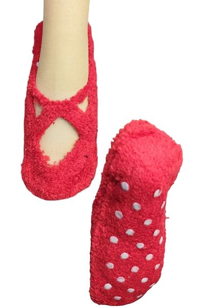 marufshop 1 Piece Anti-Slip Sole Plush Yoga Pilates Fitness Socks
