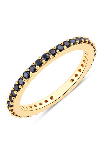 Rafaela Donata Edelsteinring Ring Sterling Silber gelbgold Spinell schwarz