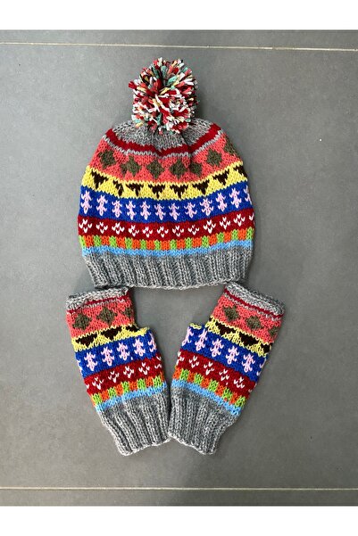 MESKSTORE El örgüsü bere eldiven takımı yetişkin için uygundur