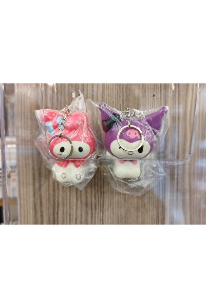 bundle island Kuromi My Melody figürlü sukuşi anahtarlık (toplam 2 adet )