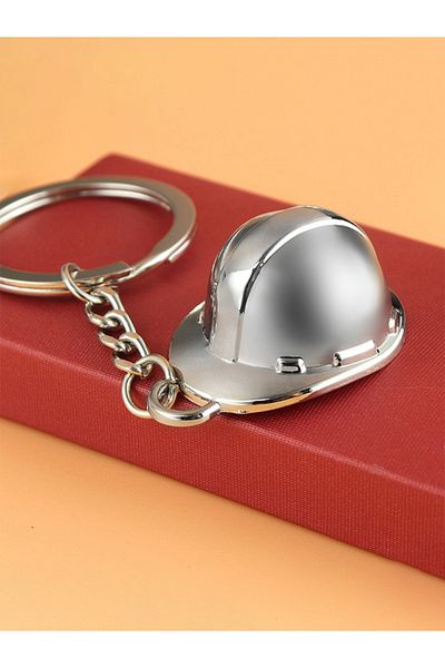 Choice سلسلة مفاتيح معدنية صغيرة محاكاة للقبعة الصلبة، سلسلة مفاتيح إبداعية للمناسبات والعطلات، سلسلة مفاتيح مجوهرات كهدية