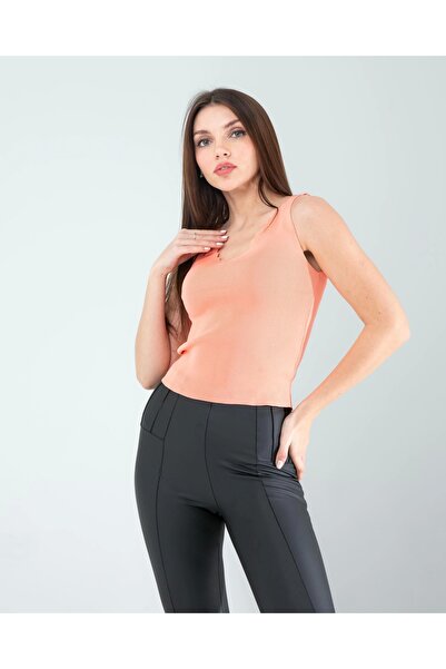 Generic Brand Ladder Collar Thick Strap Crop Blouse
