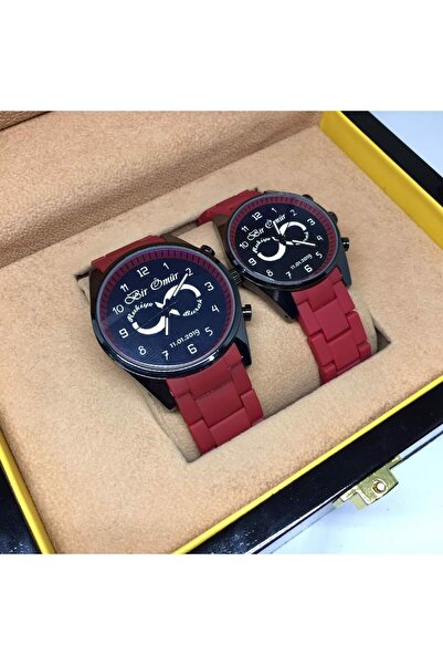 Bika Time Bordo Renk Kişiye Özel Kol Saati Sevgiliye Doğum Günü Hediyesi Çift...