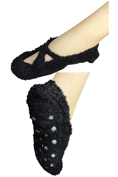 marufshop 1 Piece Anti-Slip Sole Plush Yoga Pilates Fitness Socks