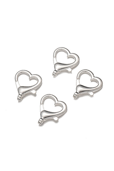 Choice 10 قطع من الفضة 22 × 26 مم مشبك جراد البحر على شكل قلب لسلسلة المفاتيح...