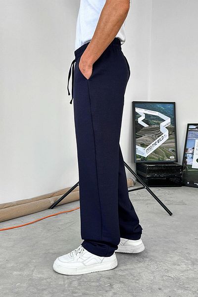 HAFKAGİYİM Navy Blue Drawstring Relaxed Trousers