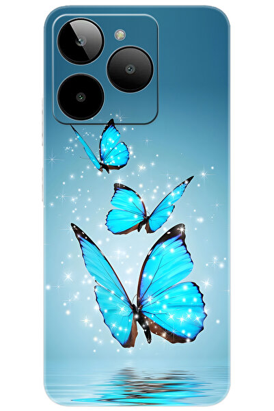 General Mobile Era 30 (G518) Uyumlu Kılıf Desen Baskılı Silikon Mavi Kelebek ...