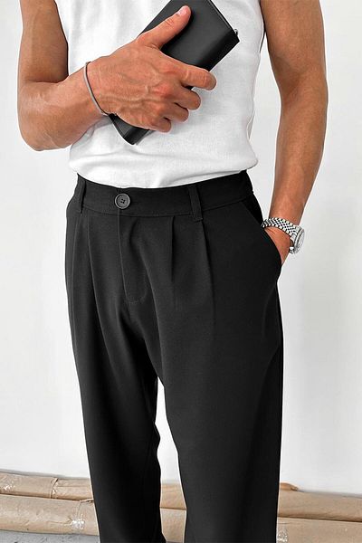 HAFKAGİYİM Black Basic Premium Fabric Trousers