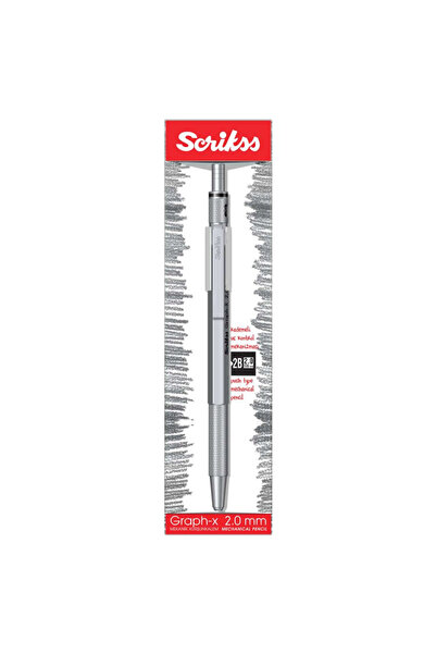 Scrikss Graph-x Mekanik Kurşun Kalem 2.0 Mm Saten Gri