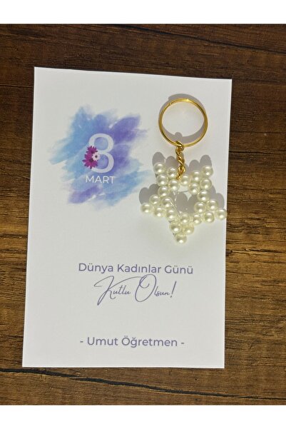 ERSE HOME 8 March International Women's Day 15 Pcs Pearl Star Keychain
