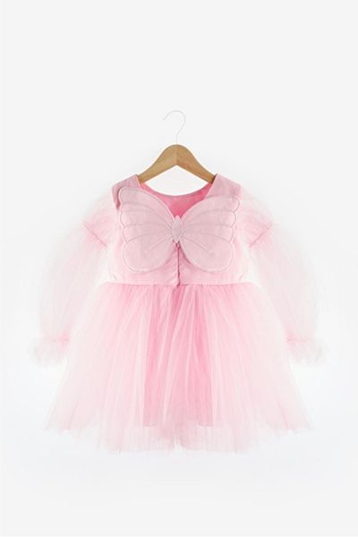 Le Mabelle Pink Butterfly Winged Girl's Dress - Kate Size: 7 Years