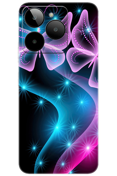 General Mobile Era 30 (G518) Uyumlu Kılıf Desen Baskılı Silikon Kelebek Dalga...