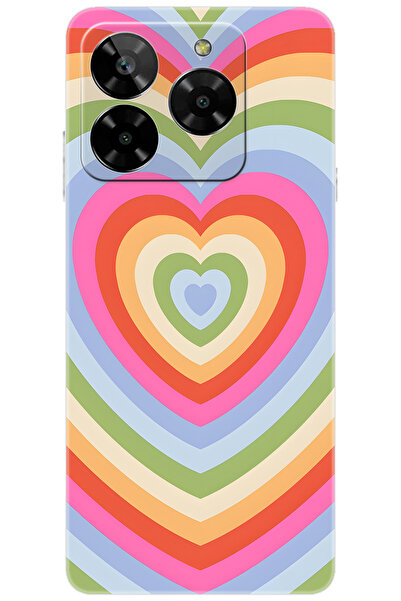 General Mobile ERA 50 (G318) Uyumlu Kılıf Desen Baskılı Silikon Renkli Kalple...