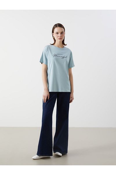 LC Waikiki Tricou de damă cu imprimeu cu gât crew
