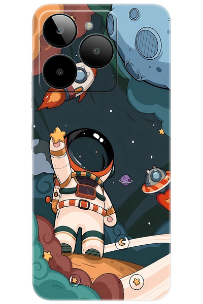 General Mobile Era 30 (G518) Uyumlu Kılıf Desen Baskılı Silikon Astronot STK:...