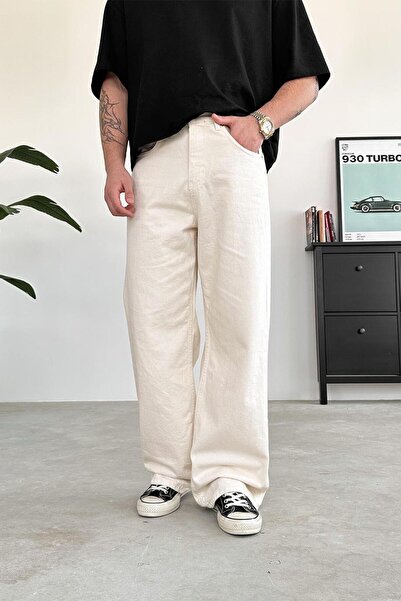 HAFKA Cream Basic Extra Loose Baggy Pants