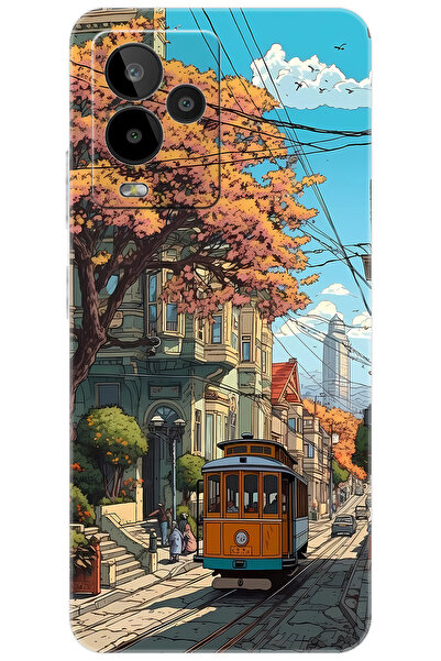 General Mobile GM 24 PRO (G514) Uyumlu Kılıf Desen Baskılı Silikon Tramvay ST...