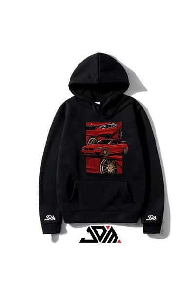 JDM Суитшърт с качулка Code Trend Modified Car Series Black
