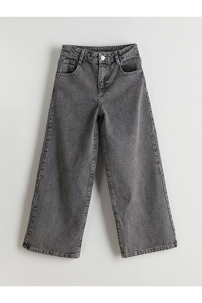 LC Waikiki Lcw Girl's Jeans Trousers with Adjustable Elastic Waist