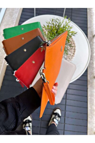 WATCHOFROYAL Clutch Turuncu El Çantası