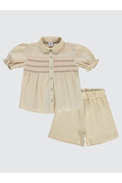 Kumru طقم بدلة بناتي باللون البيج من عمر 2-5 سنوات