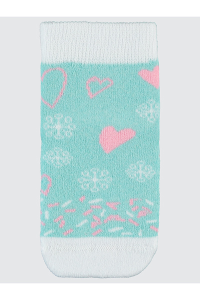 Civil Girls Set of 2 Turquoise Towel Socks for Girls 3-11 Years Old